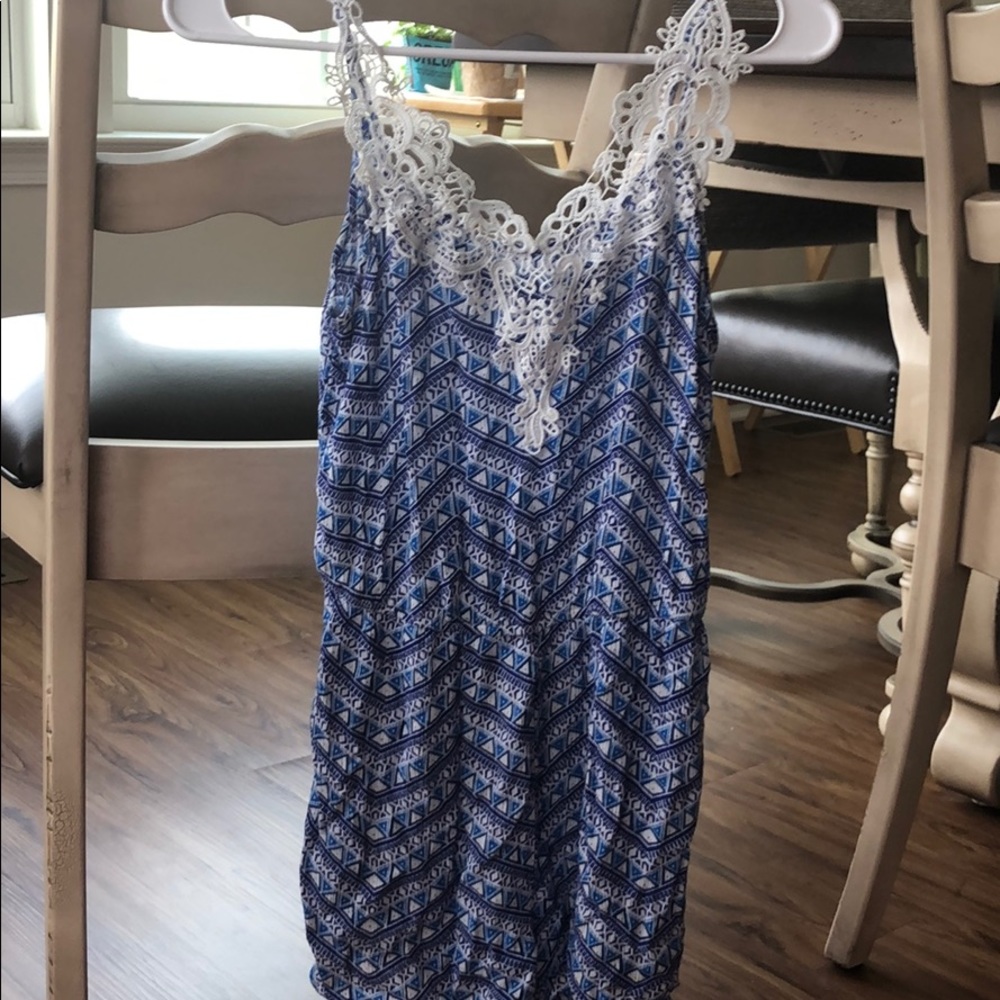lacy blue romper